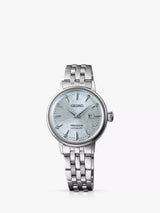 John Lewis Seiko Presage Cocktail Time Skydiving Diamond Twist Women's Automatic Watch, Silver/Blue- Buy online at McGrocer