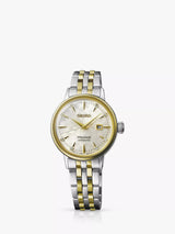 John Lewis Seiko Women's Presage Cocktail Time Diamond Date Watch, Silver/Gold- Buy online at McGrocer