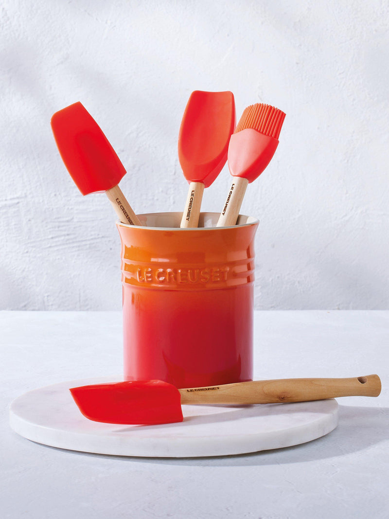 Le Creuset stoneware utensil set with silicone tools and 1.1L holder, 5 piece, UK version