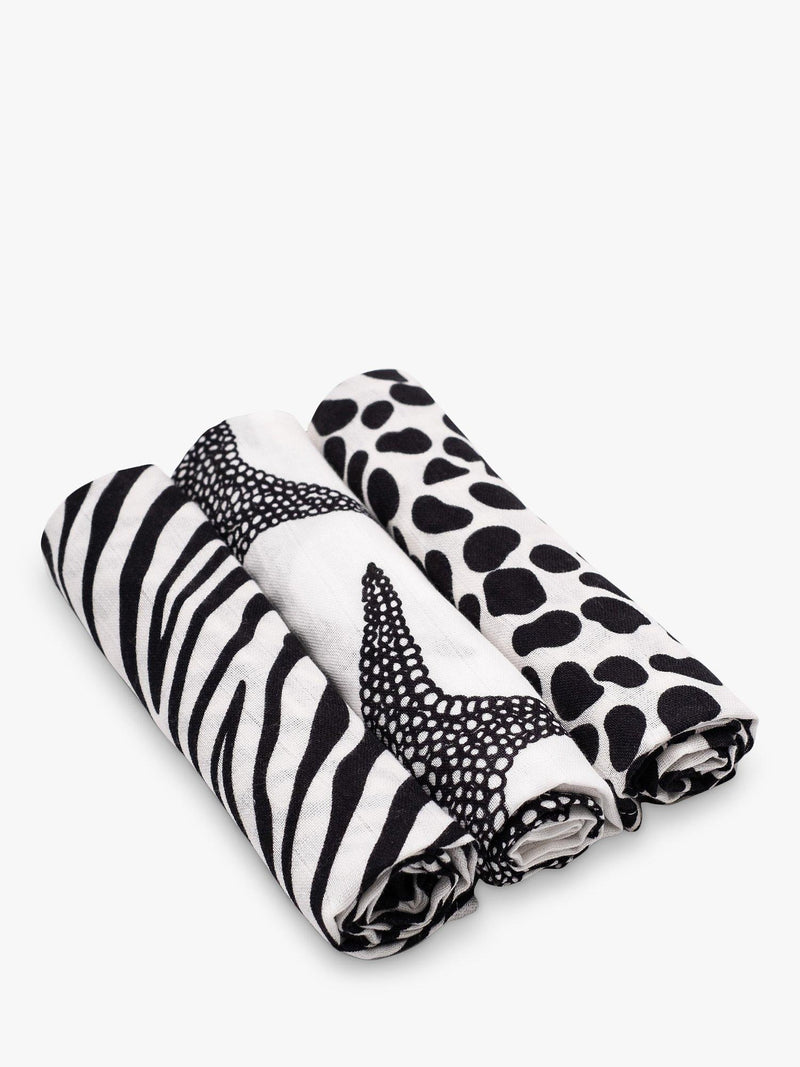Etta Loves animal print sensory muslin squares pack of 3 - British product