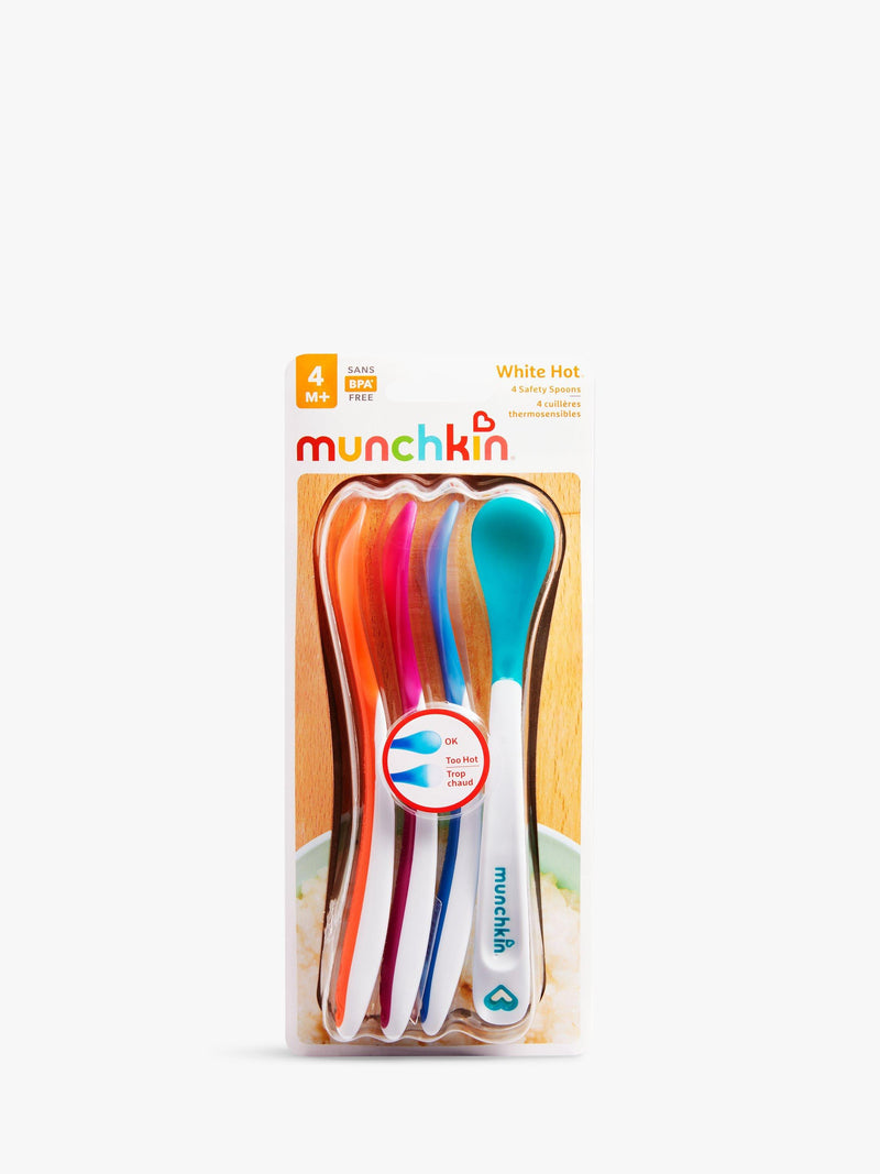 Munchkin White Hot Safety Spoons Multi Set of 4, imported from the UK