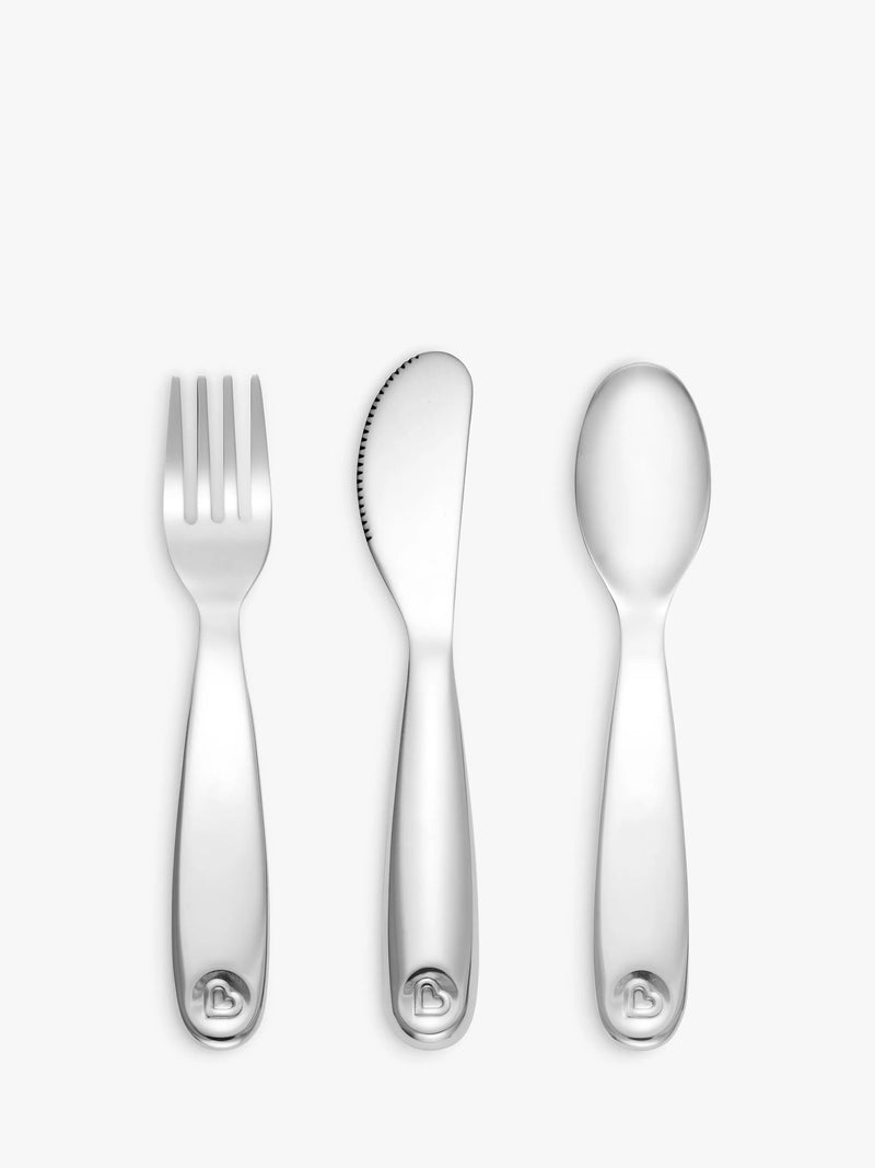 Munchkin Stainless Steel 3 Piece Toddler Cutlery Set imported from the UK