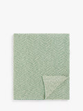 John Lewis Herringbone Knit Throw - Blue