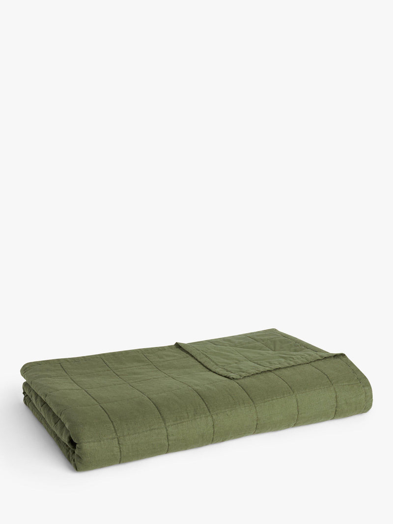 John Lewis linen blend quilted bedspread 250 x 260cm, UK version