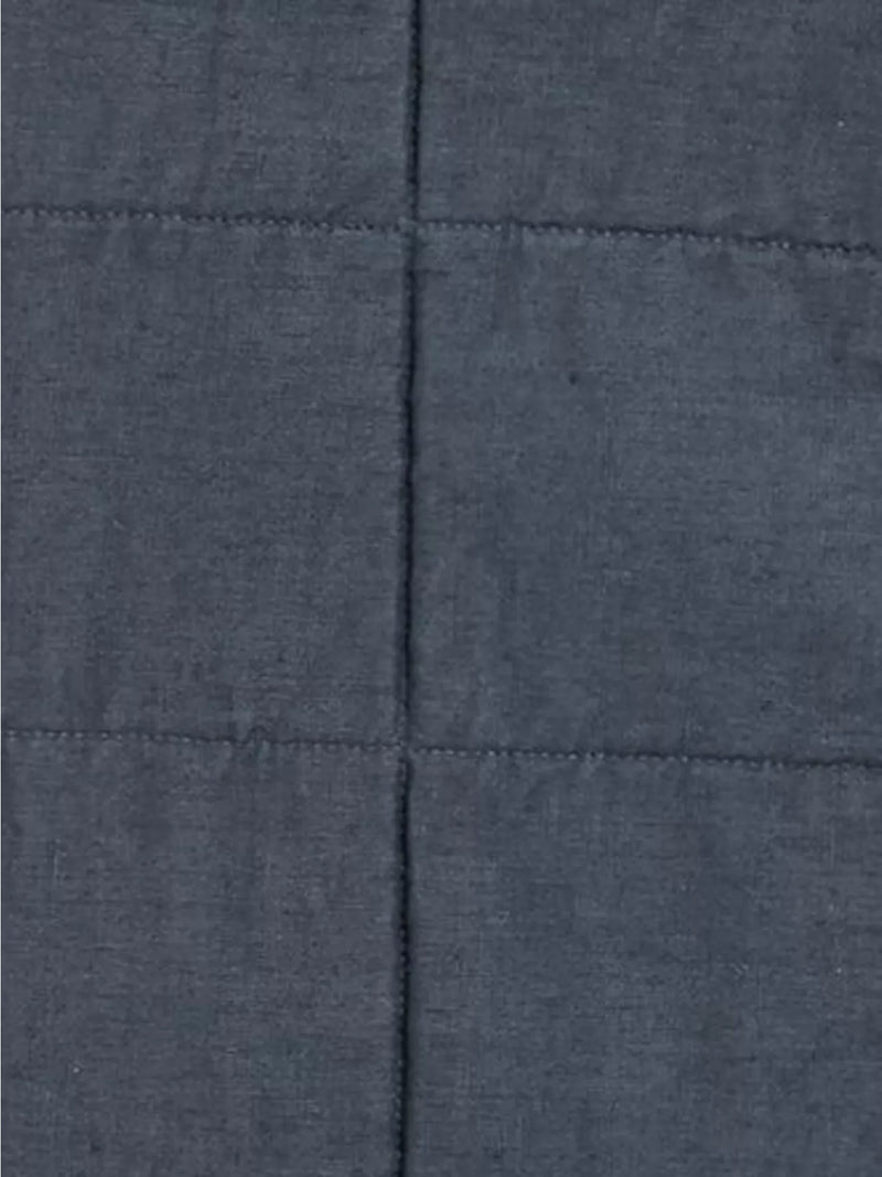 John Lewis Linen Blend Quilted Bedspread - Denim Blue