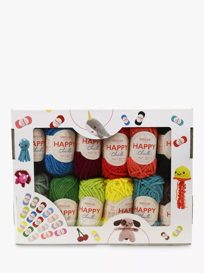 Sirdar Happy Colours Chenille DK yarn set 25 balls (British brand)