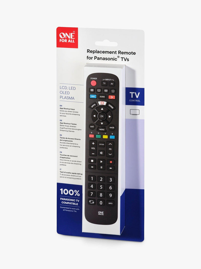 One For All URC4914 replacement remote for Panasonic TVs, imported from the UK