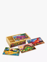 John Lewis Melissa & Doug Dinosaur Jigsaw Puzzles in a Box Wooden Puzzle Set- Buy online at McGrocer