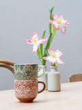 William Morris fine china mugs with Strawberry Thief and Garden designs, set of two 250ml (British brand)