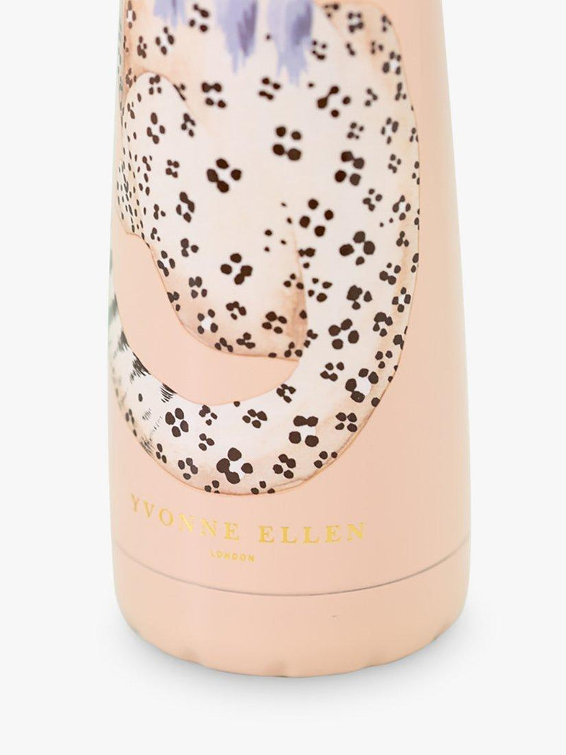 Yvonne Ellen leopard stainless steel drinks bottle pink/multi 400ml (British brand)