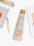 Yvonne Ellen leopard stainless steel drinks bottle pink/multi 400ml (British brand)