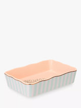 John Lewis Yvonne Ellen Cheetah Rectangular Stoneware Roaster, 26cm, Pink/Multi- Buy online at McGrocer