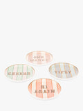 Yvonne Ellen stoneware coasters set of 4 assorted slogans - British product