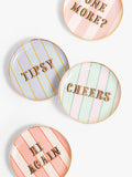 Yvonne Ellen stoneware coasters set of 4 assorted slogans - British product
