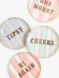 Yvonne Ellen stoneware coasters set of 4 assorted slogans - British product