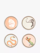 John Lewis Yvonne Ellen Animal Round Fine China Coasters, Set of 4, Assorted- Buy online at McGrocer