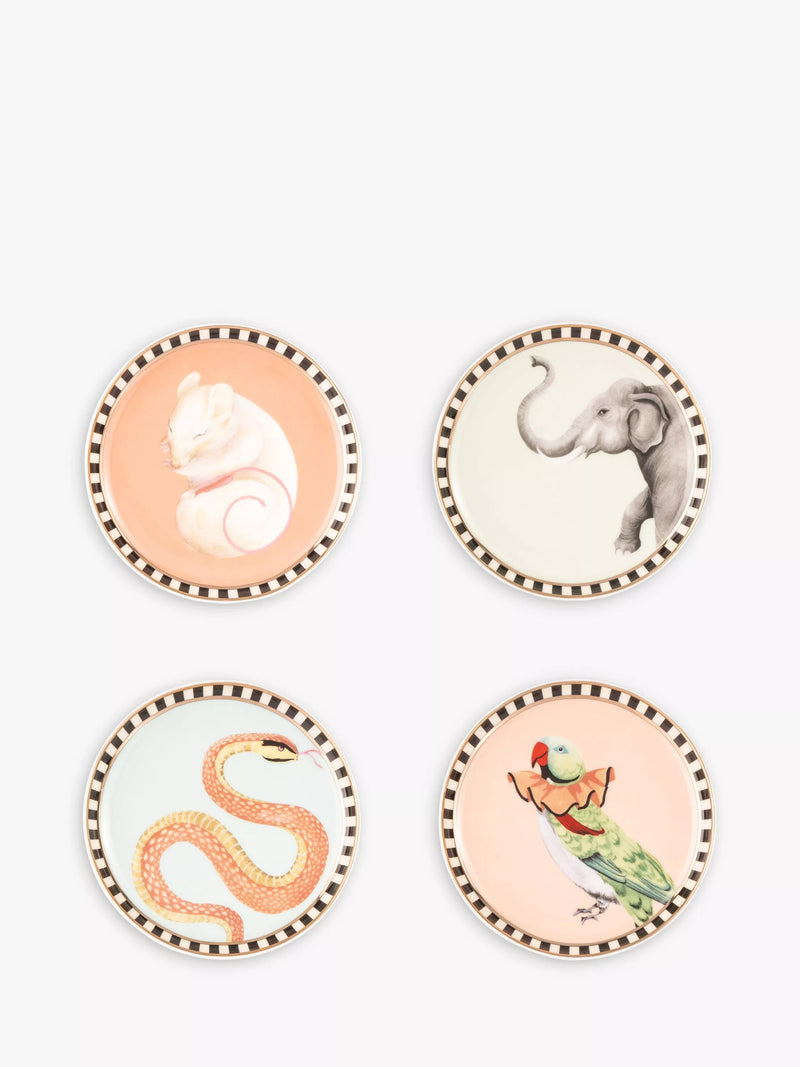 Yvonne Ellen coasters set of 4 round fine china, imported from the UK
