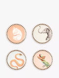 Yvonne Ellen coasters set of 4 round fine china, imported from the UK