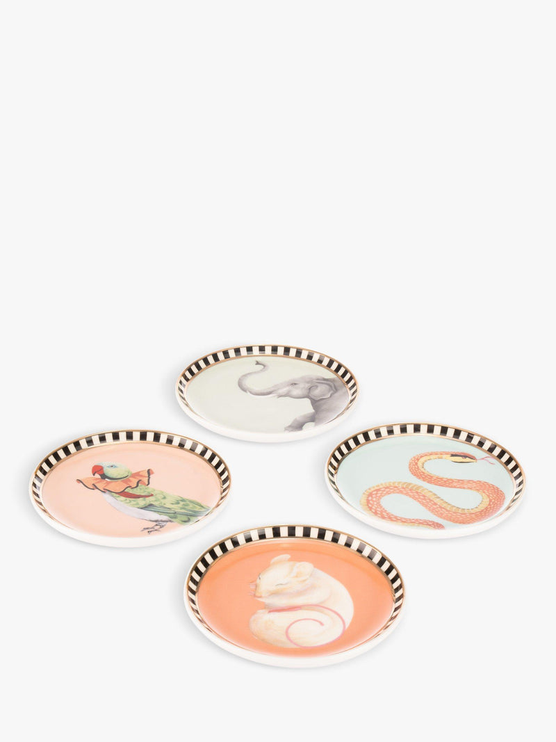 Yvonne Ellen coasters set of 4 round fine china, imported from the UK