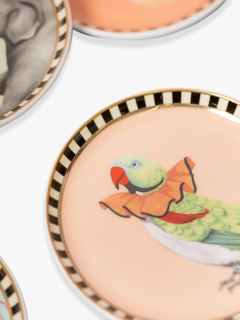 Yvonne Ellen coasters set of 4 round fine china, imported from the UK