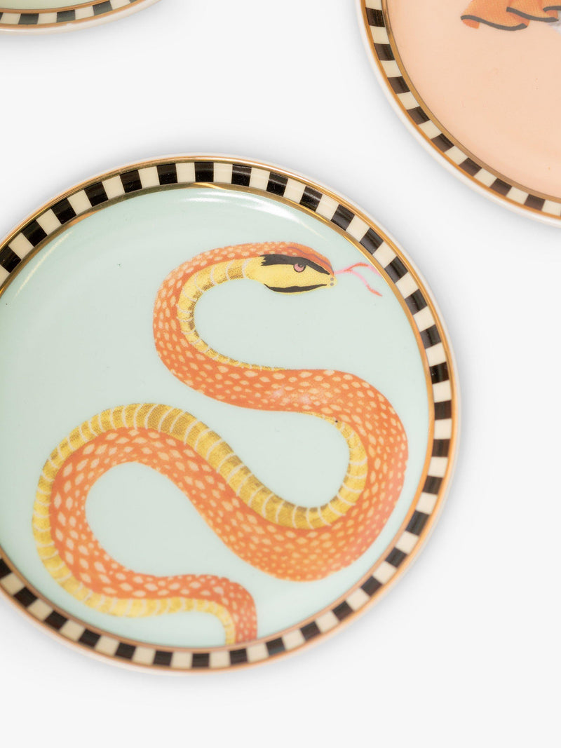 Yvonne Ellen coasters set of 4 round fine china, imported from the UK