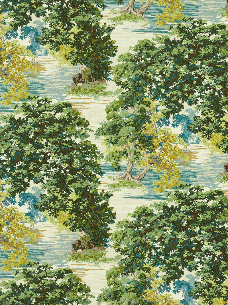 Sanderson Ancient Canopy furnishing fabric leaves trees pattern (British brand)