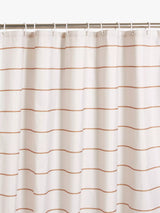 John Lewis John Lewis Textured Wide Horizontal Stripe Recycled Polyester Shower Curtain, Caramel, 180 x 180cm- Buy online at McGrocer