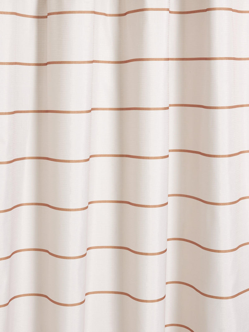 John Lewis textured horizontal stripe shower curtain caramel 180x180cm, imported from the UK