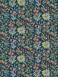 Morris & Co. Flowers by May indigo furnishing fabric - British product