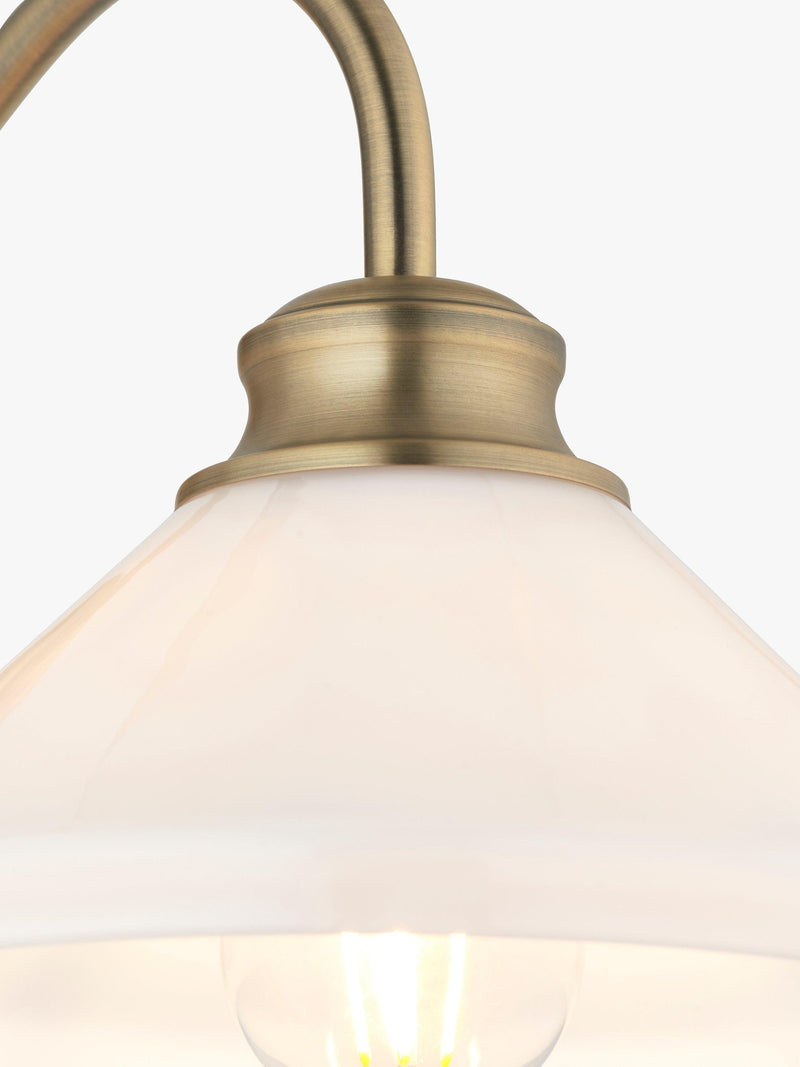 John Lewis Tula opaline wall light matt antique brass, UK version