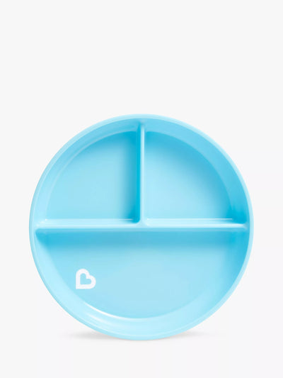John Lewis Divided Suction Baby Feeding Plate in Blue- Buy online at McGrocer