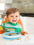 Munchkin divided suction baby feeding plate in blue, imported from the UK