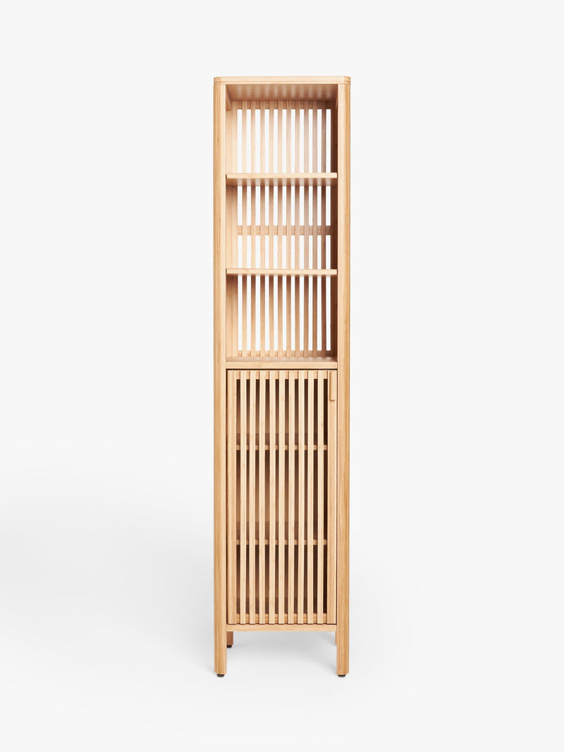 John Lewis slatted bathroom tallboy bamboo, imported from the UK