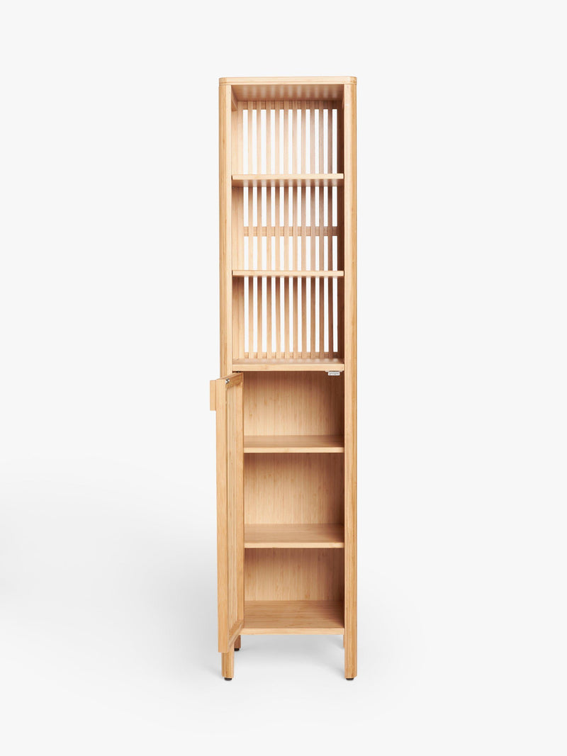 John Lewis slatted bathroom tallboy bamboo, imported from the UK