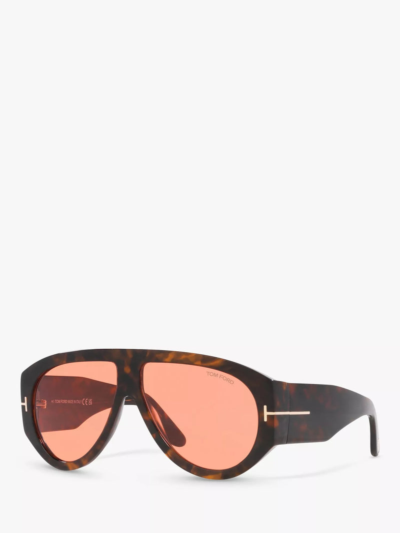 TOM FORD brown and pink aviator sunglasses, UK version