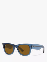 John Lewis Ray-Ban RB0840S Mega Wayfarer Sunglasses Transparent Blue 51mm- Buy online at McGrocer