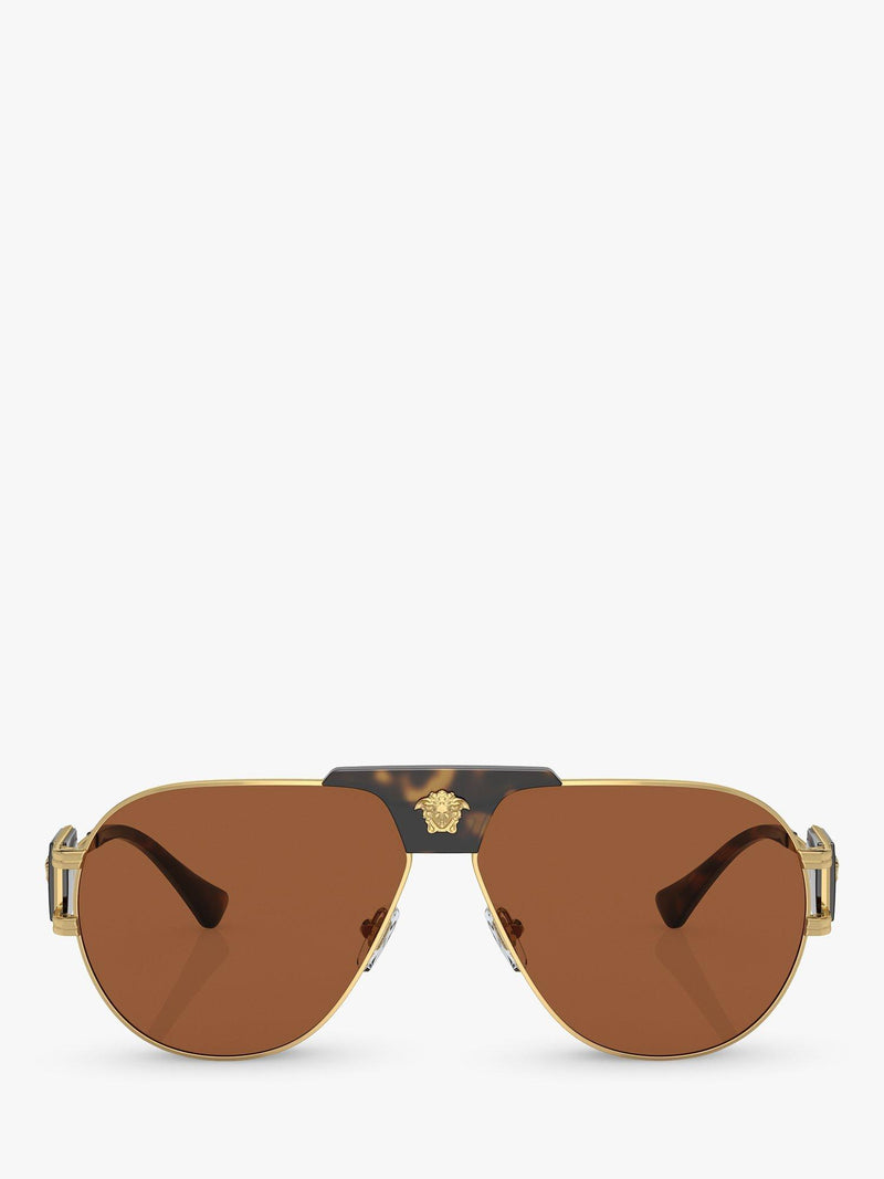 Versace gold aviator sunglasses with brown lenses - British product