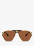 Versace gold aviator sunglasses with brown lenses - British product