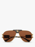 Versace gold aviator sunglasses with brown lenses - British product