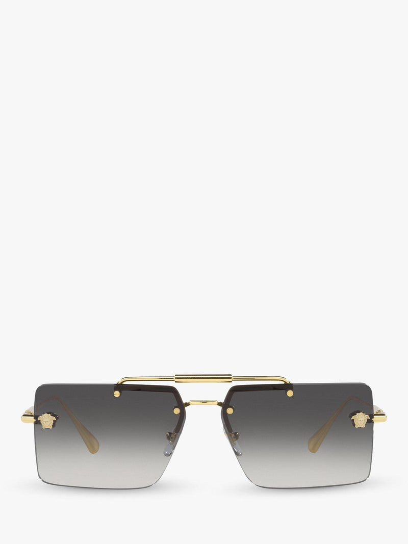Versace women's rectangular gold frame sunglasses, imported from the UK