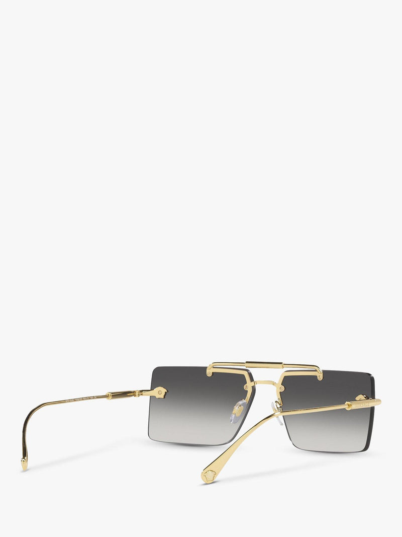 Versace women's rectangular gold frame sunglasses, imported from the UK