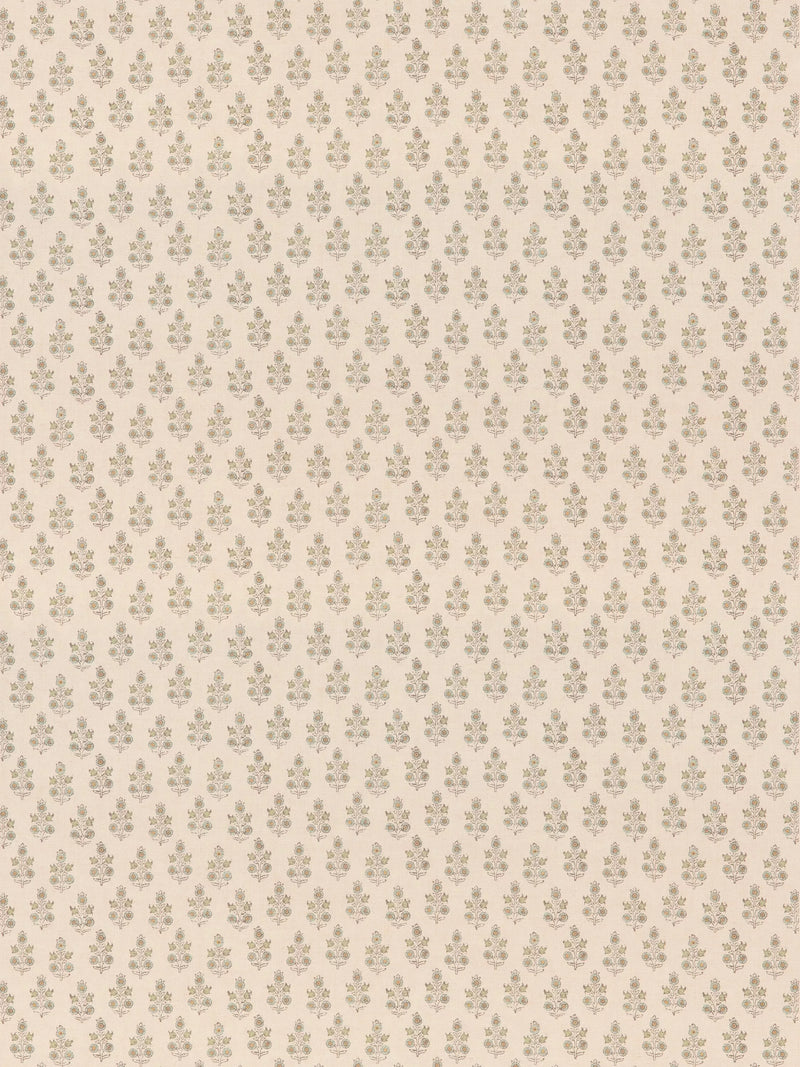 Baker Poppy Sprig fabric aqua, imported from the UK