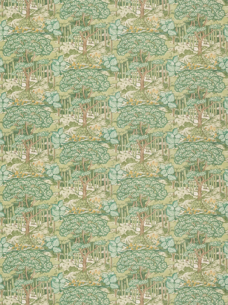 GP & J Baker Ruskin green furnishing fabric - British product