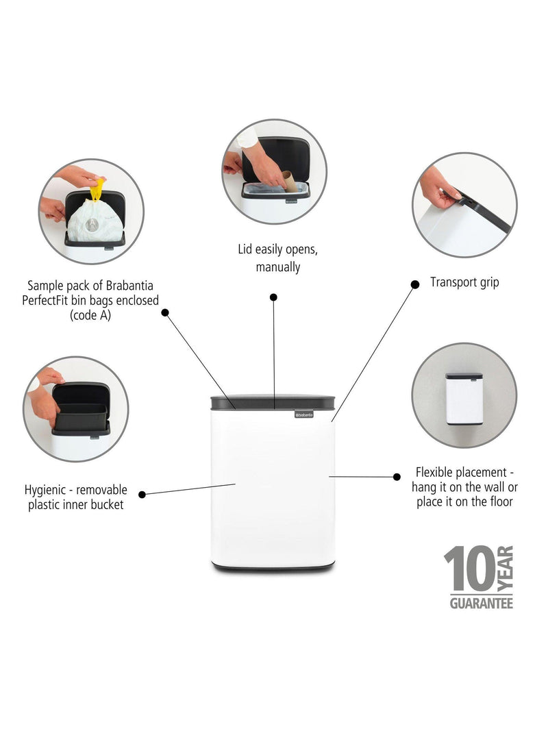 سلة مهملات Brabantia Bo المدمجة سعة 4 لتر، مستوردة من المملكة المتحدة