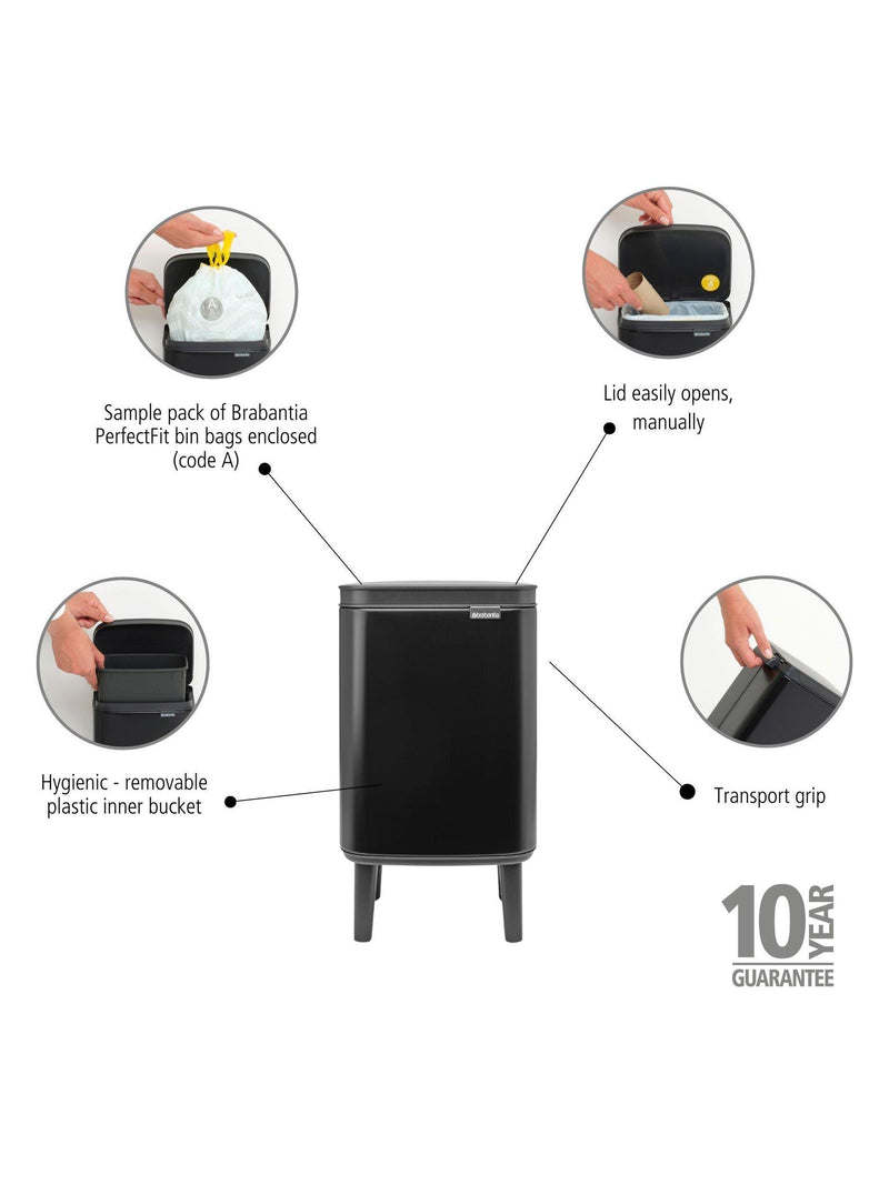 Brabantia Compact Waste Bin Hi 4L - British product