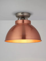 John Lewis John Lewis Baldwin Semi Flush Ceiling Light, 19cm Drop, Brushed Metallic- Buy online at McGrocer