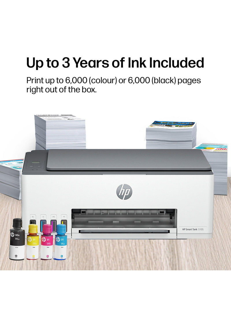 HP Smart Tank 5105 all-in-one wireless printer white (British brand)