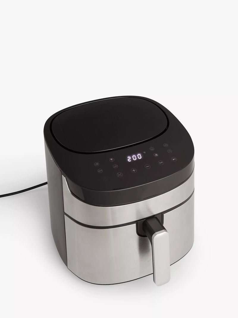 John Lewis air fryer black silver 7.2L, imported from the UK
