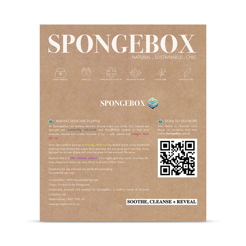 SpongeBox natural sea sponge Soft Serenity 5-5.5 inches - British product