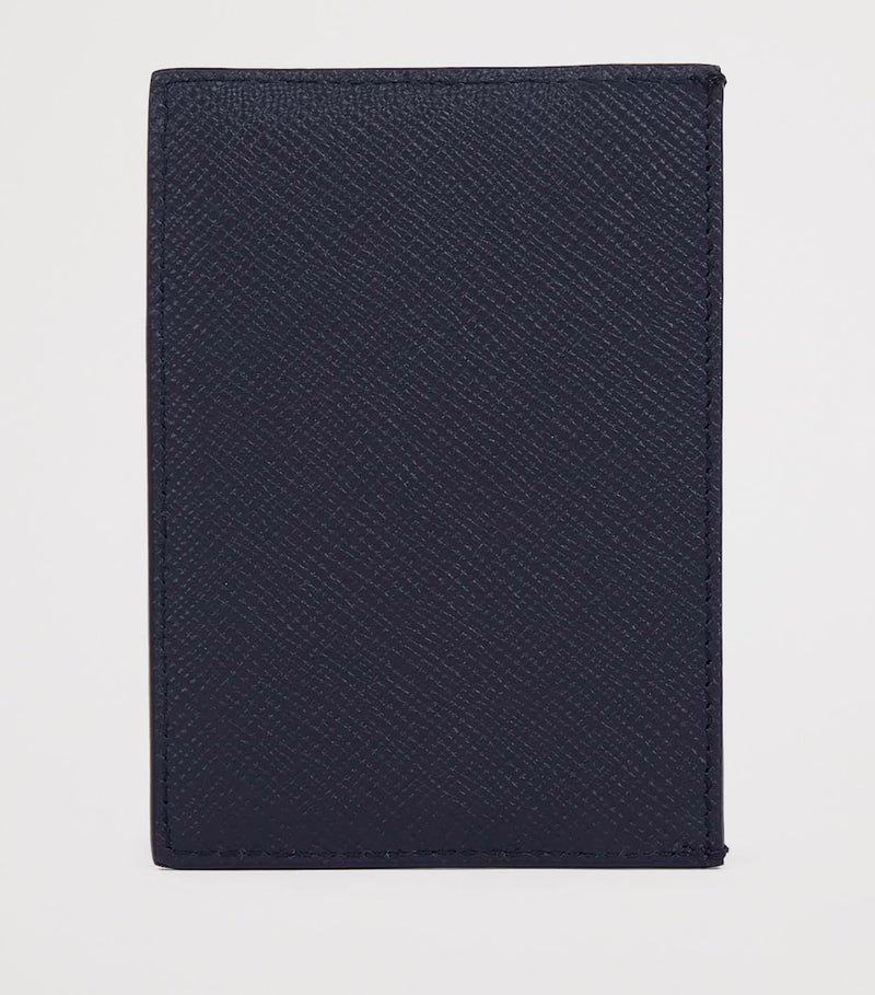 Smythson compact card holder in crossgrain leather (British brand)